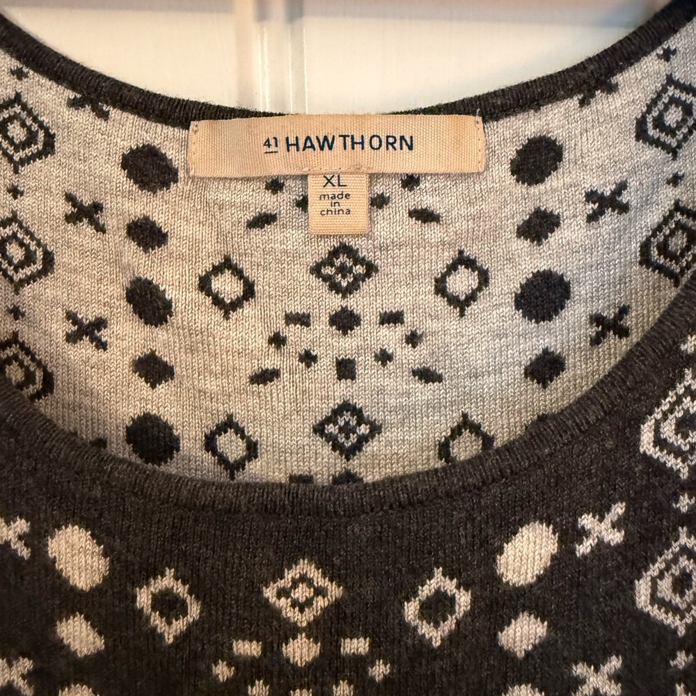 41 Hawthorn Dark Grey and White Geometric Midi Dress - Picture 2 of 11
